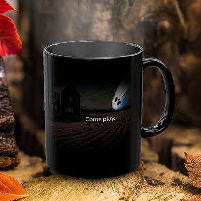 The Veil is Thin Tonight Halloween Ghost Mug - Black Mug (11oz)